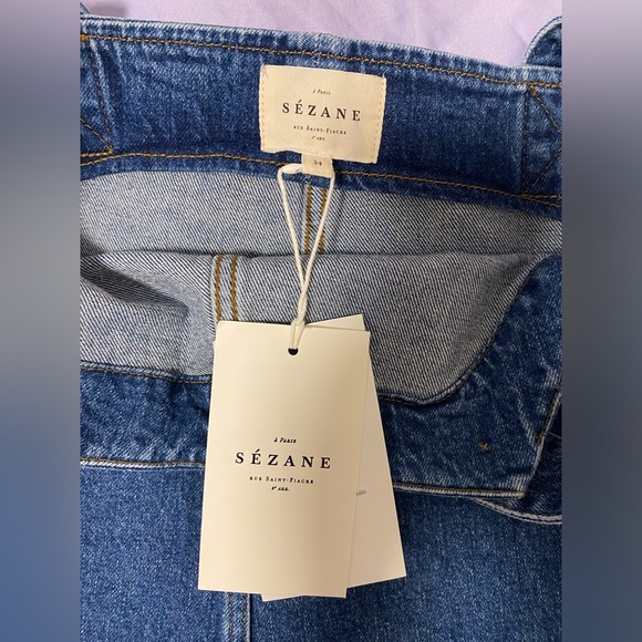 NWT Sézane Alexei Denim Shortalls Romper, size 2 / 34 - Picture 9 of 11
